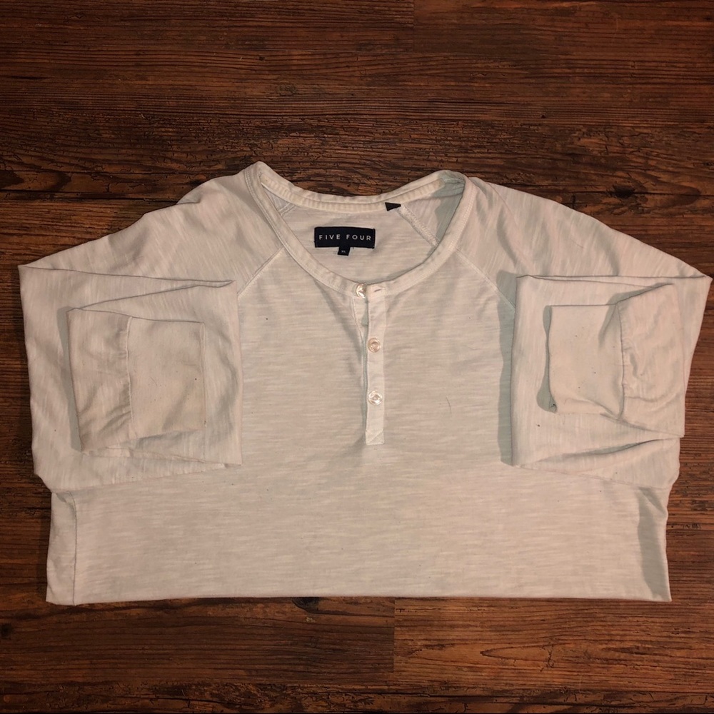 Five Four white long-sleeve Henley